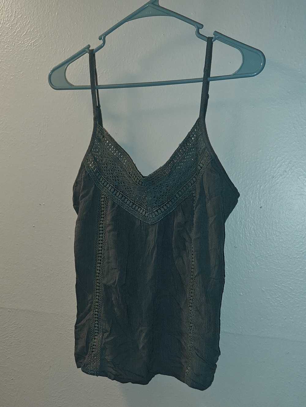 O'Neill Women's Gray Crochet Trim Cami Top - Lightweight Tank Sz Small